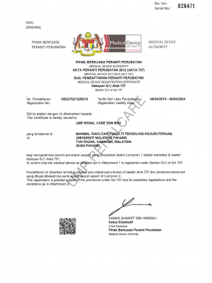 MDA Certificate